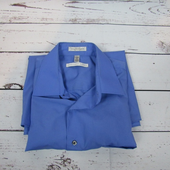 Geoffrey Beene men's blue button down dress shirt - Picture 5 of 6